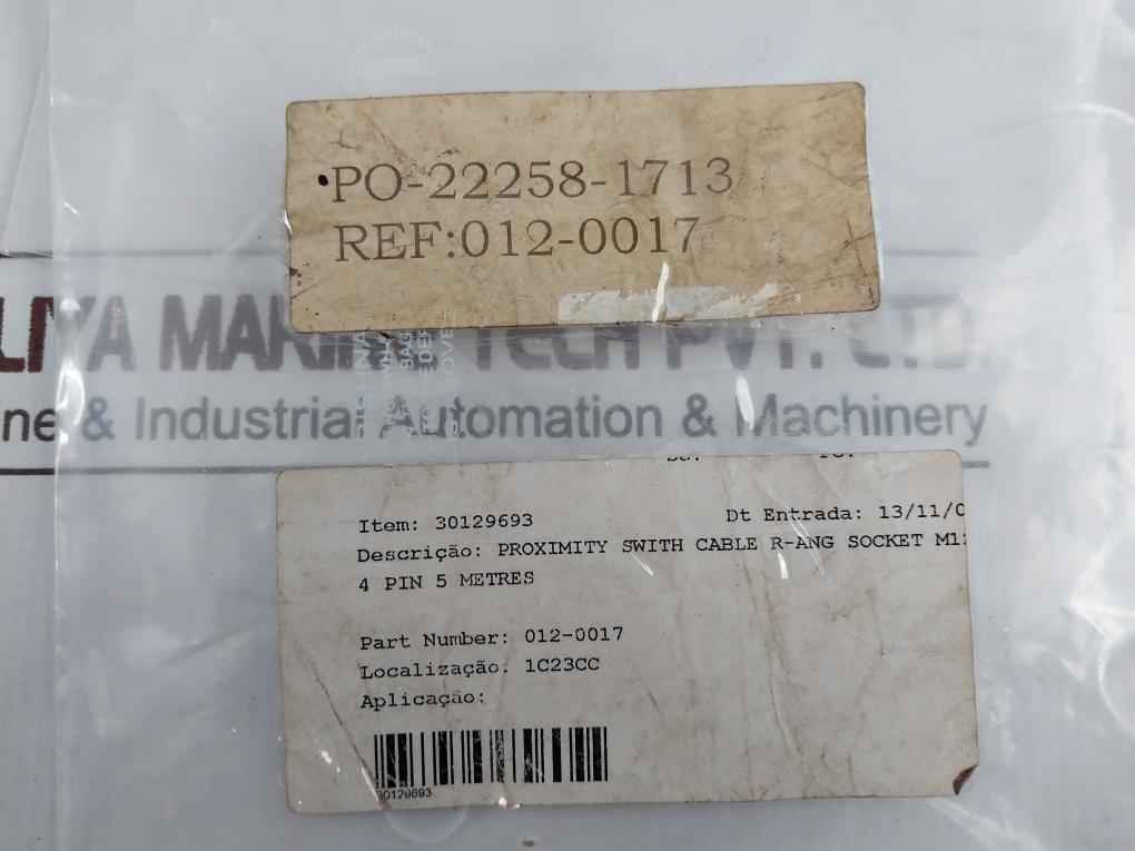 012-0017 Proximity Switch Cable Socket M12 4Pin 5M Fur 4X0 34Mm2 - Image 6