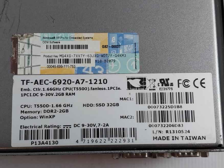 Aaeon Tf-aec-6920-a7-1210 Fanless Expandable Embedded Pc 1Pci.Dc 9-30V.2Gb Ram - Image 8