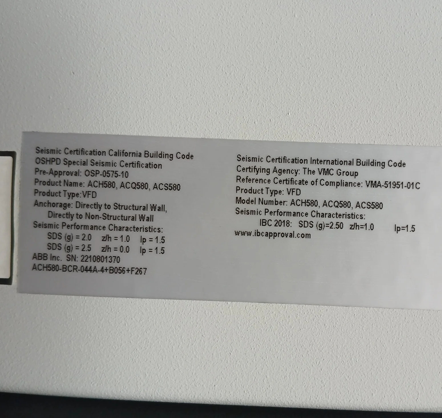 Abb Ach580-bcr-044A-4+B056+F267 Hvac Enclosed Industrial Control Panel 30 Hp 44A - Image 13