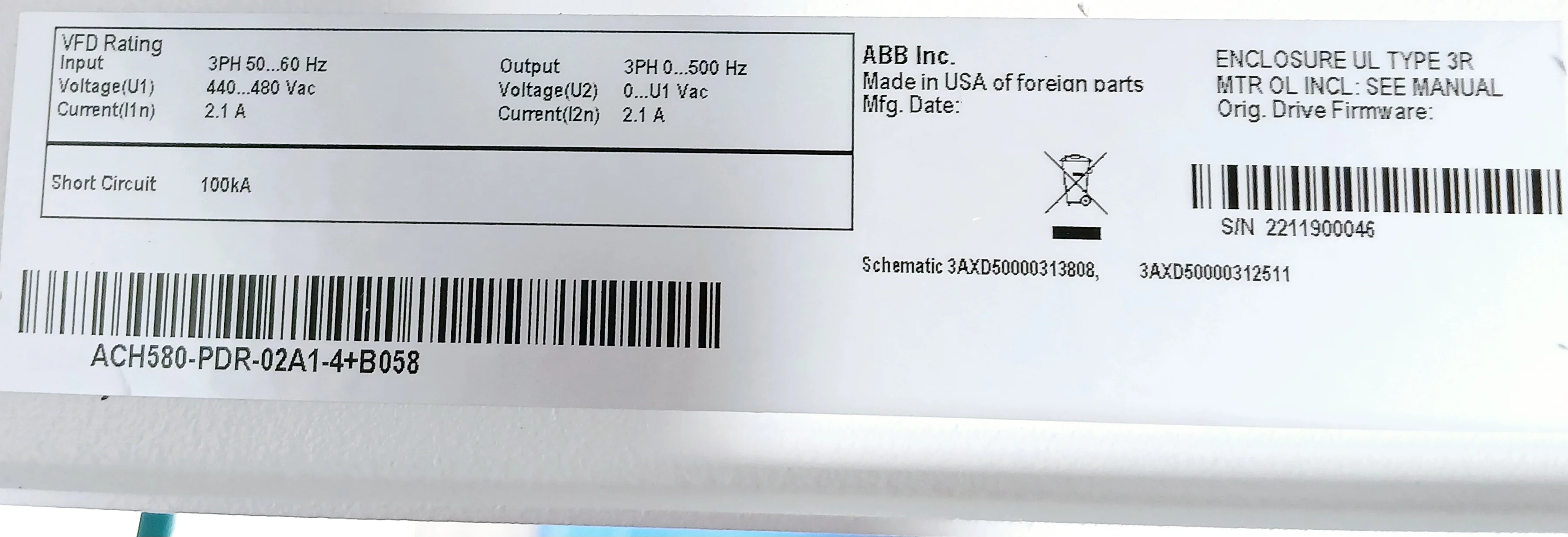 Abb Ach580-pdr-02A1-4+B058 Variable Frequency Drive For Hvac 440-480Vac - Image 14
