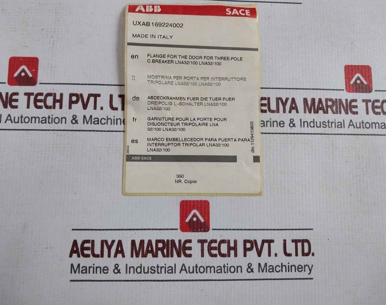 Abb Uxab 169224002 Flange F/ The Door F/ 3-pole C. Breaker Lna32/100 - Image 6