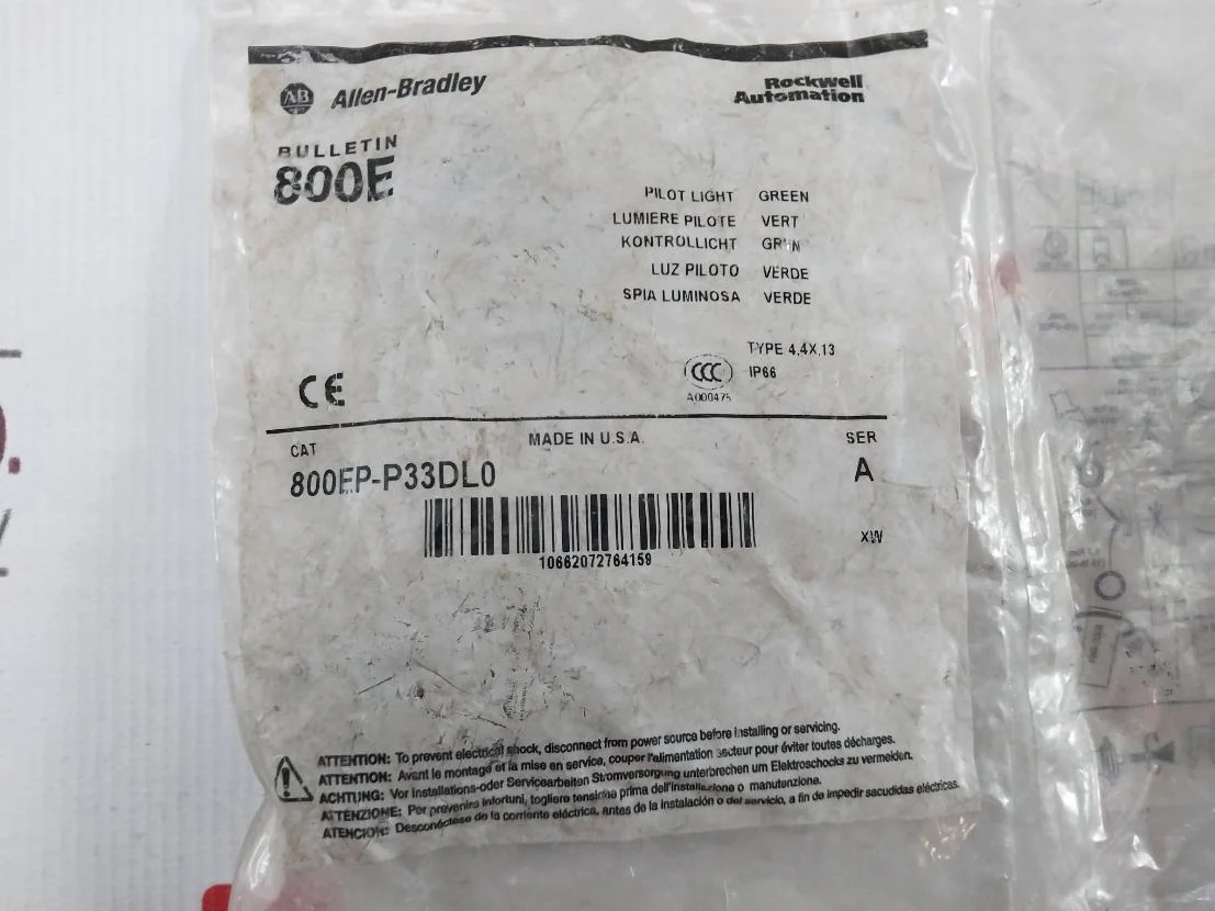 Allen-bradley 800Ep-p33Dl0 Green Pilot Light Ip66 - Image 3