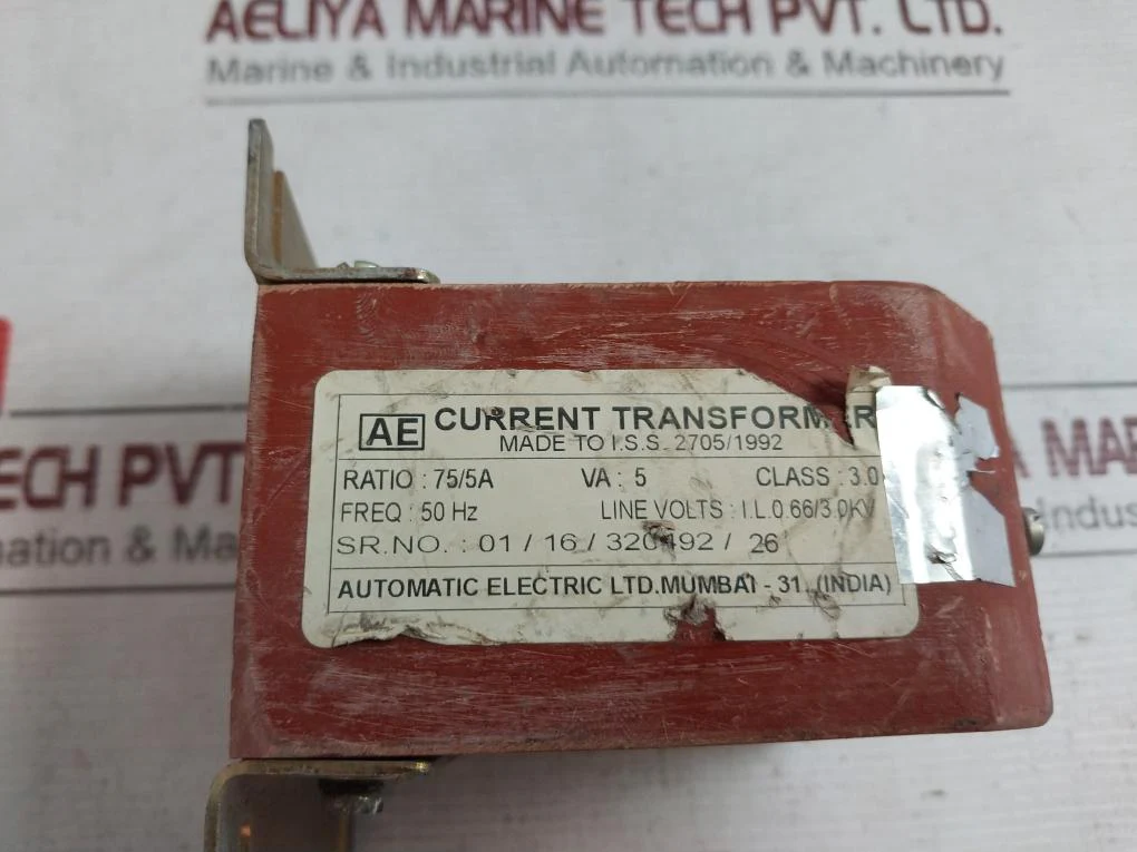Automatic Electric 75/5A Current Transformer 50Hz I.L. 0.66/3.0Kv - Image 6