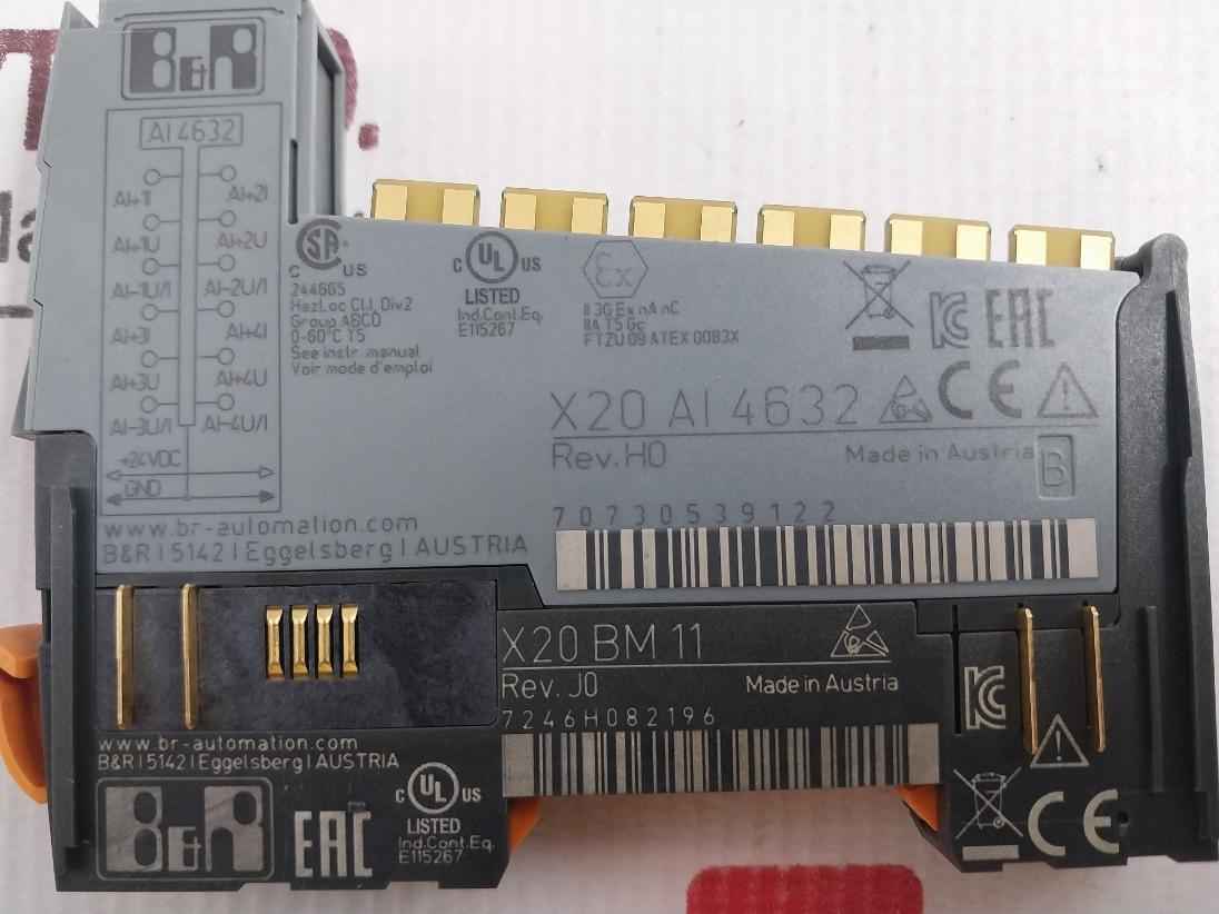 B&r X20 Ai 4632 I/o Module 0-60c T5 24vdc Rev J0,h0 - Image 7