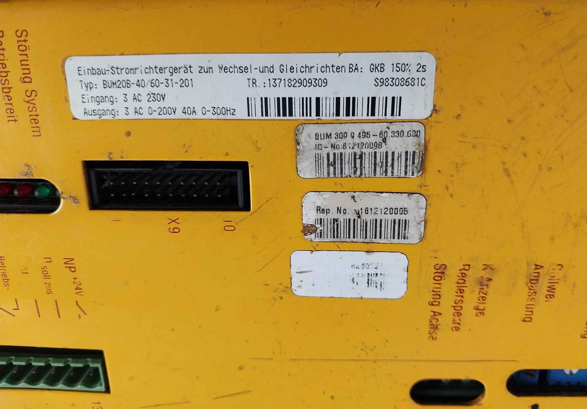 Baumuller Nurnberg Bum20B-40/60-31-201 Servo Drive 3Ac 0-200V 40A 0-300Hz 230V - Image 10