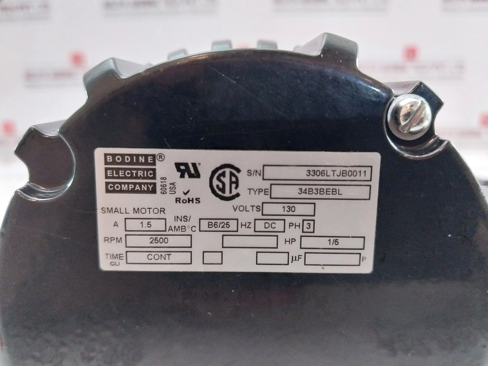 Bodine Electric 34B3Bebl Brushless Dc Motor W/ Cable 3Ph 130V 2500Rpm 2M - Image 6