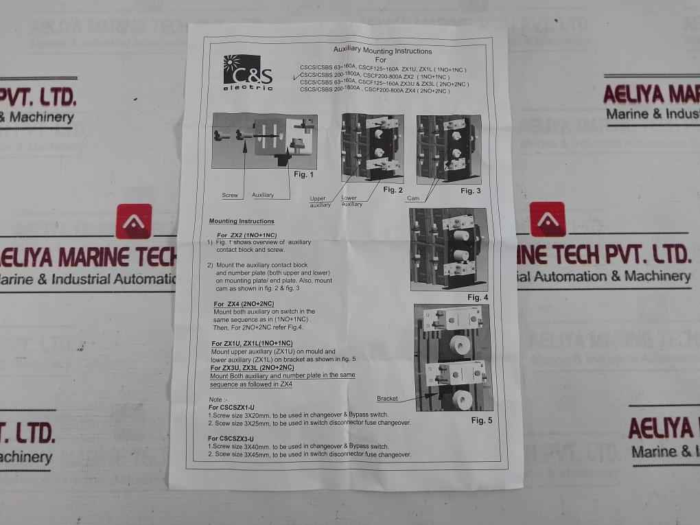C&S Electric Cscszx2 Auxiliary Contact Set - Image 11