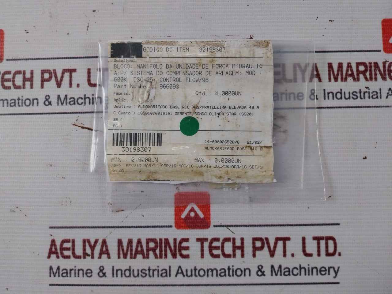 Control Flow 966093 Hydraulic Power Unit Manifold Block For Pitch Compensator Sy - Image 9
