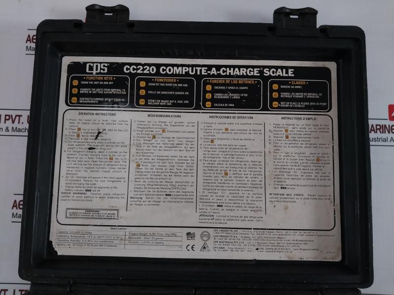 Cps Cc220 Compute-a-charge Refrigerant Scale Set 0-220Lbs/0-100Kg, 25Oz/10 Gram - Image 12