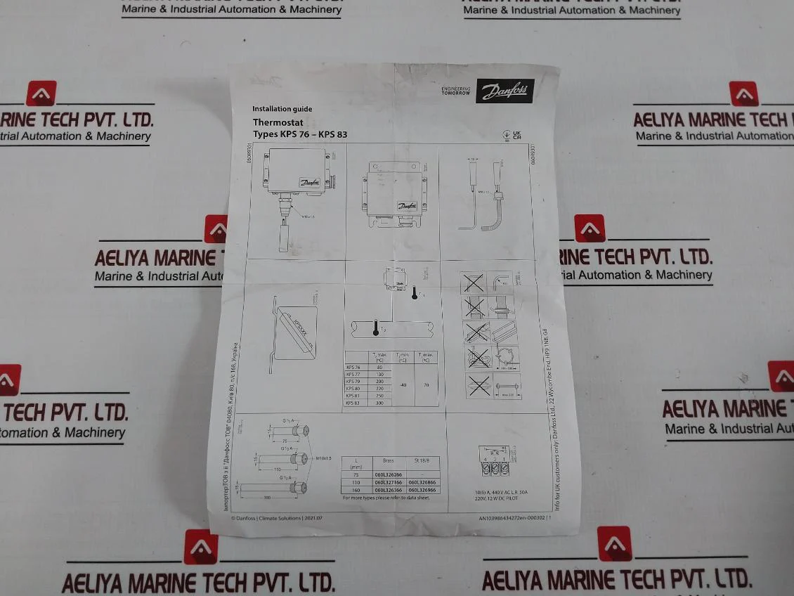 Danfoss Kps80 Thermostat Temperature Switch 70-120C Ac1 10A Ip67 5-30V A0965 - Image 16