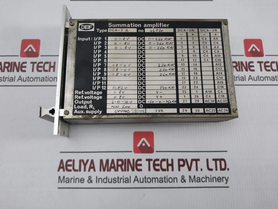Deif Dca-3 R Summation Dc Amplifier 0-8V Dc 0-250 Kw 220Vac 3Va