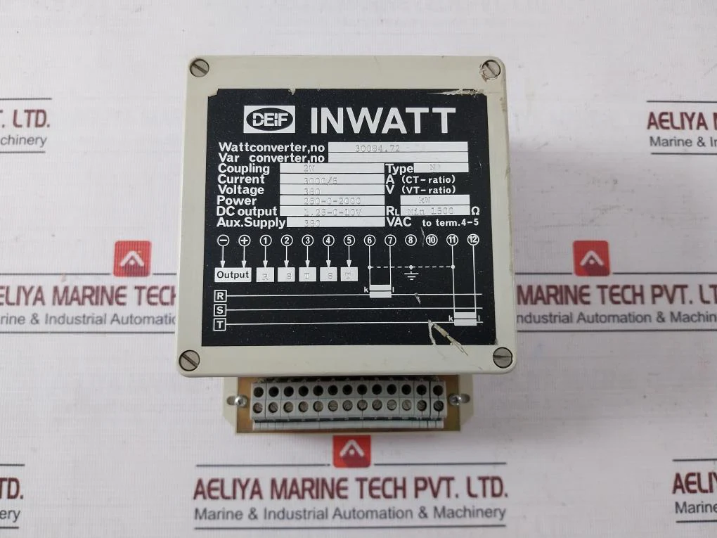 Deif N Inwatt Var Converter 250-0-2000 Kw 1.25-0-10V 380 Vac 913714 Pn-8 - Image 2