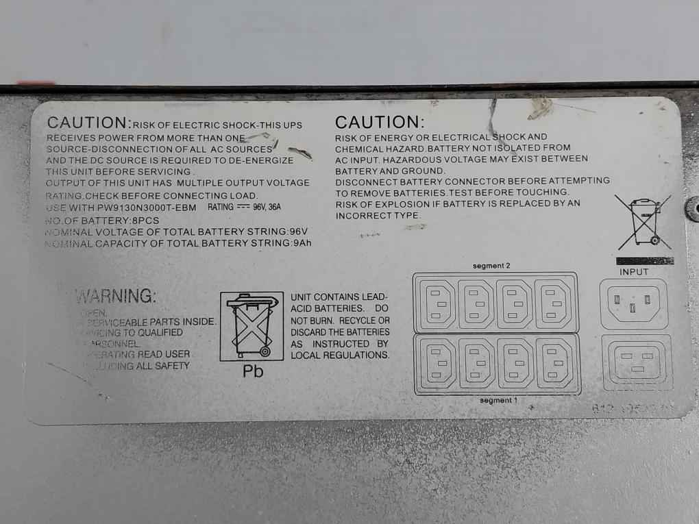 Eaton 9130 Tower Ups Is Now Discontinued 96Vdc 24A 50/60Hz (Not Working) - Image 12