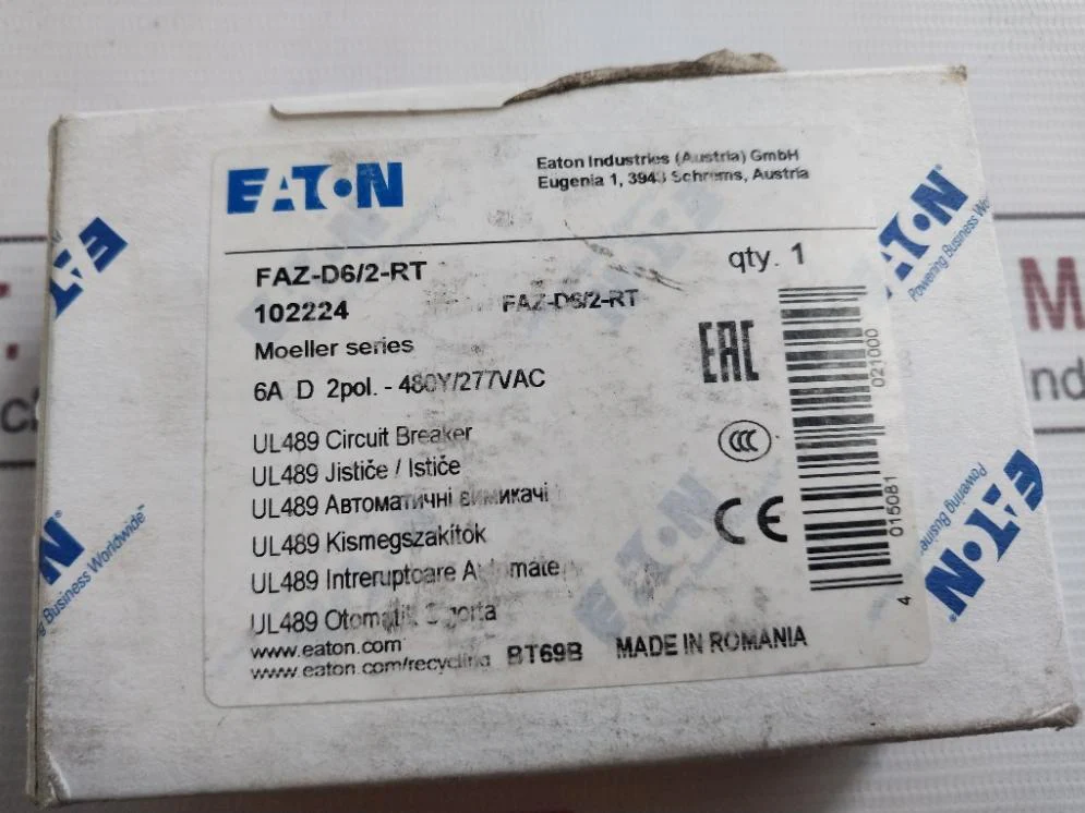 Eaton Faz-d6/2-rt Industrial Miniature Circuit Breaker 480Y/277Vac 4Kv - Image 14