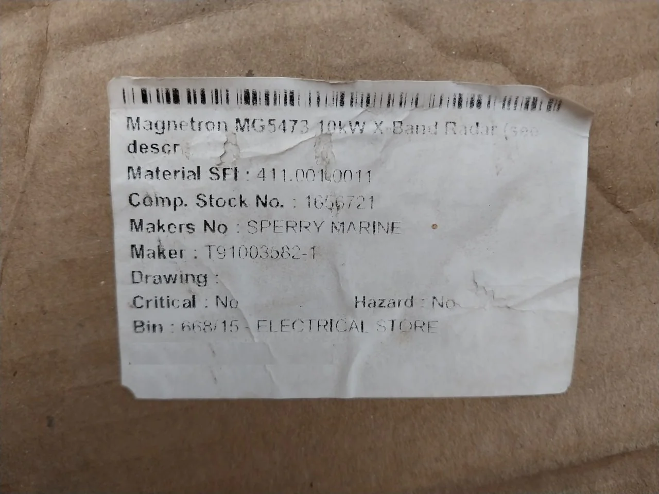 Eev Mg5473 Magnetron 10Kw X-band Radar Rev.A T91003582 - Image 6