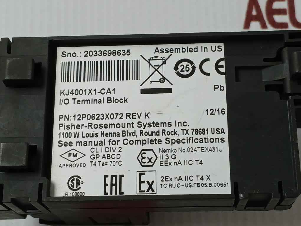 Emerson 12p0623x072 I/o Terminal Block - Image 7