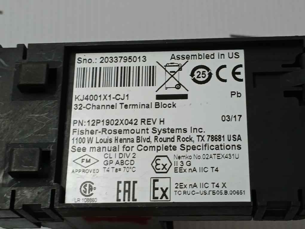 Emerson 12p1902x042 32-channel Terminal Block Rev H Kj4001x1-cj1 - Image 8