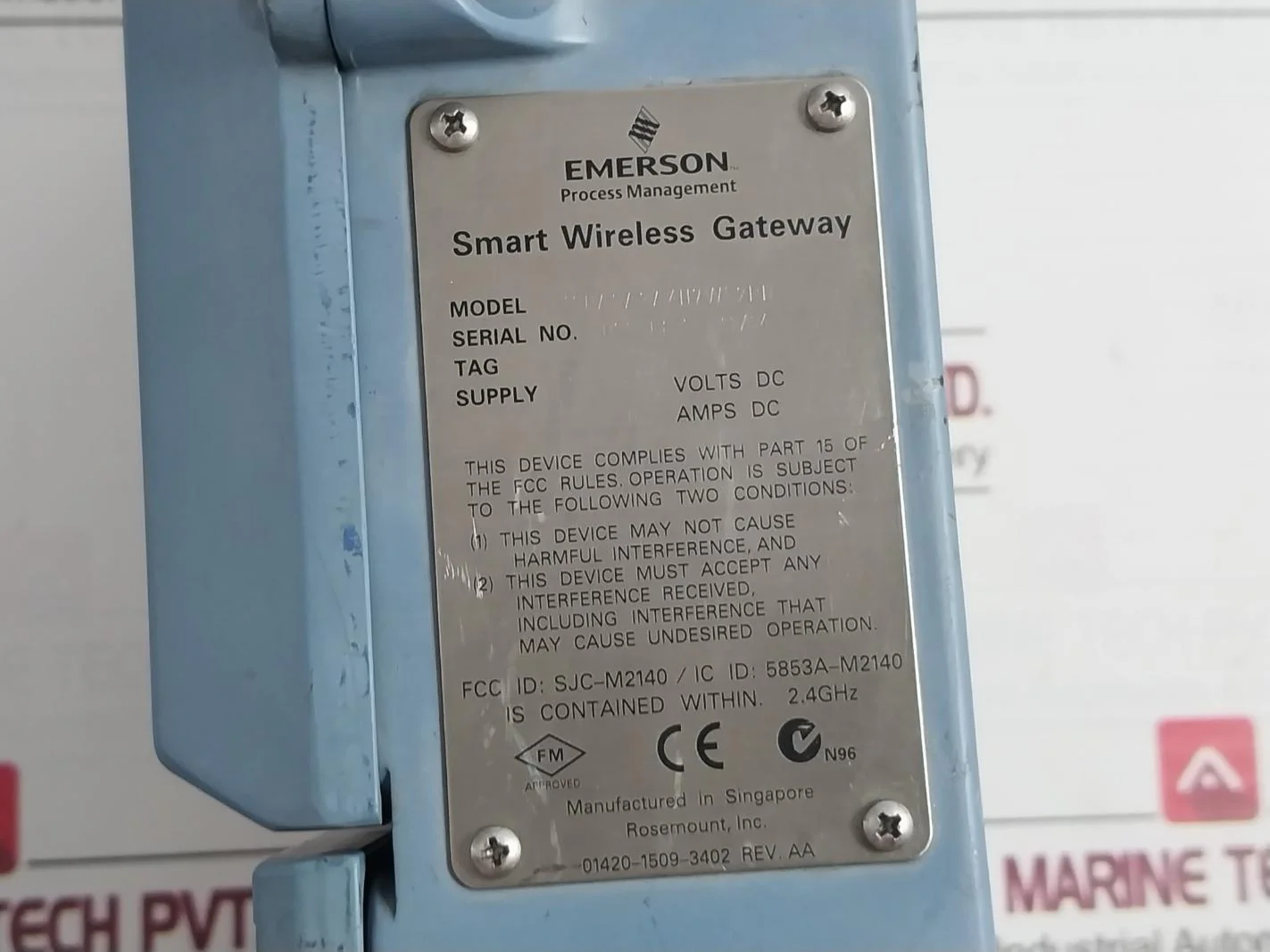 Emerson 1420A2A3A4N7Wl2Rd Smart Wireless Gateway 753-8026-3005/Aa 24Vdc Rev: Aa - Image 8