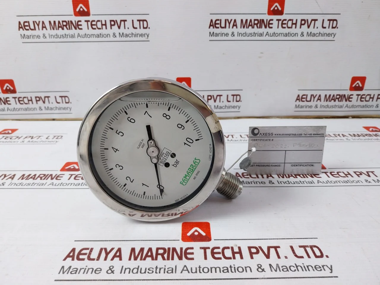 Famabras 14105-1 Pressure Gauge 0-10 Bar Class A1 - Image 8