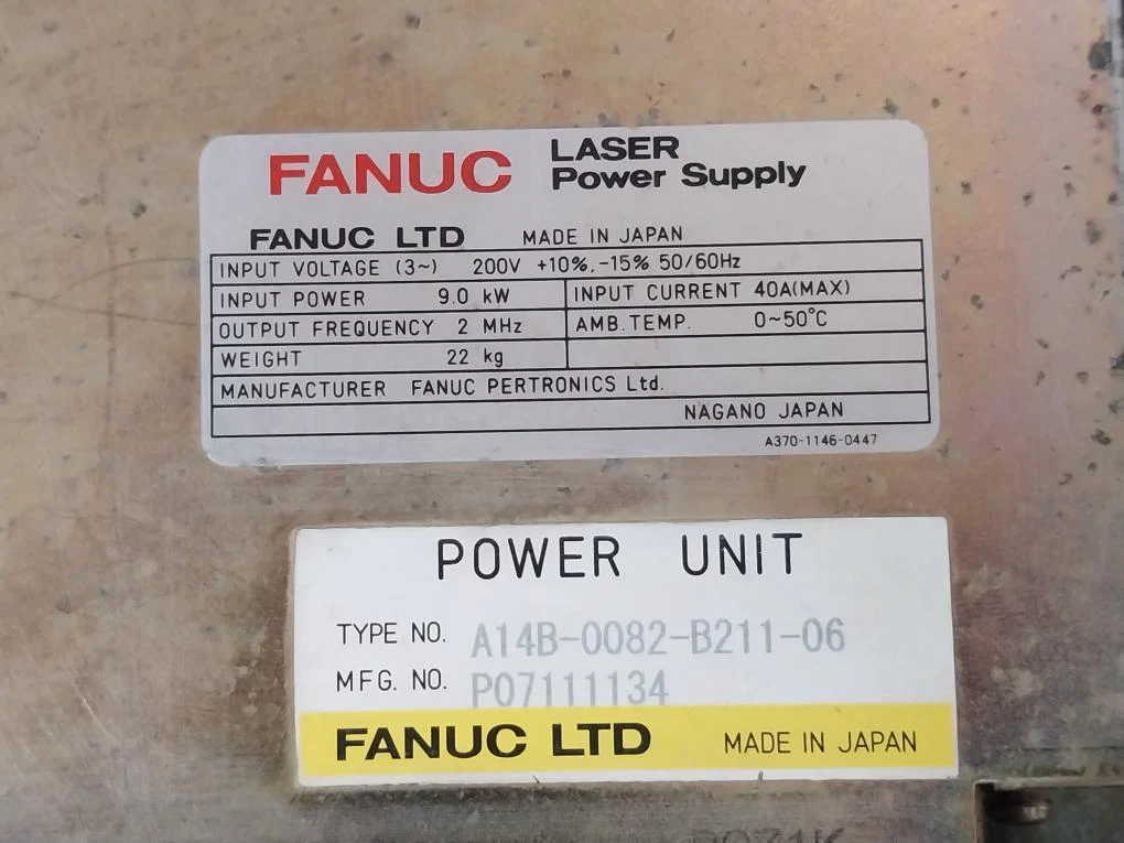 Fanuc A14B-0082-b211-06 Laser Power Supply Unit 200–240V Ac 50/60 Hz - Image 5