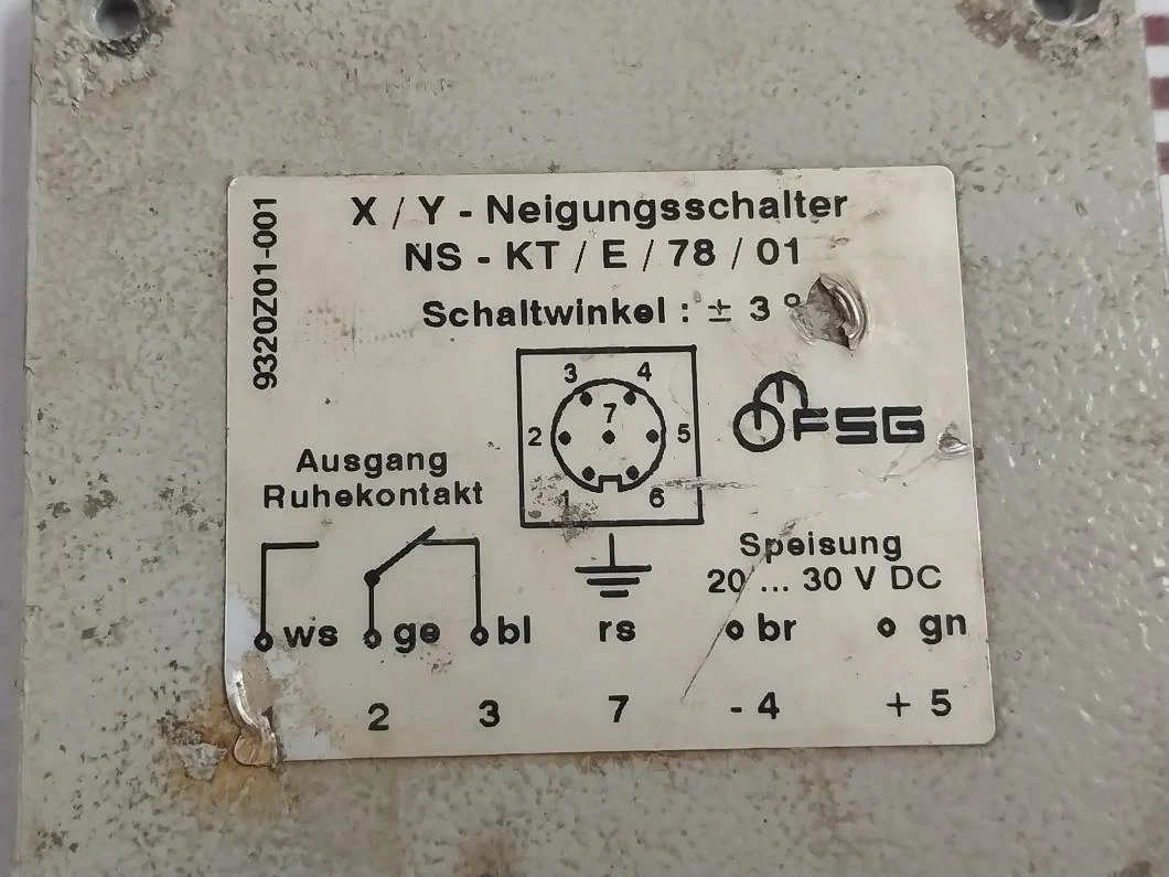 Fsg Ns-kt/E/78/01 Tilt Switch Angle Sensor 20-30V Dc (Parts Only) - Image 5
