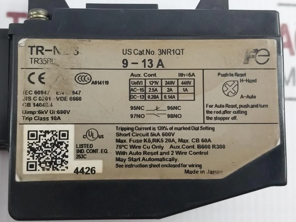 Fuji Electric Tr-n2/3 Thermal Overload Relay 6Kv 690V 75C Wire Cu Only - Image 5