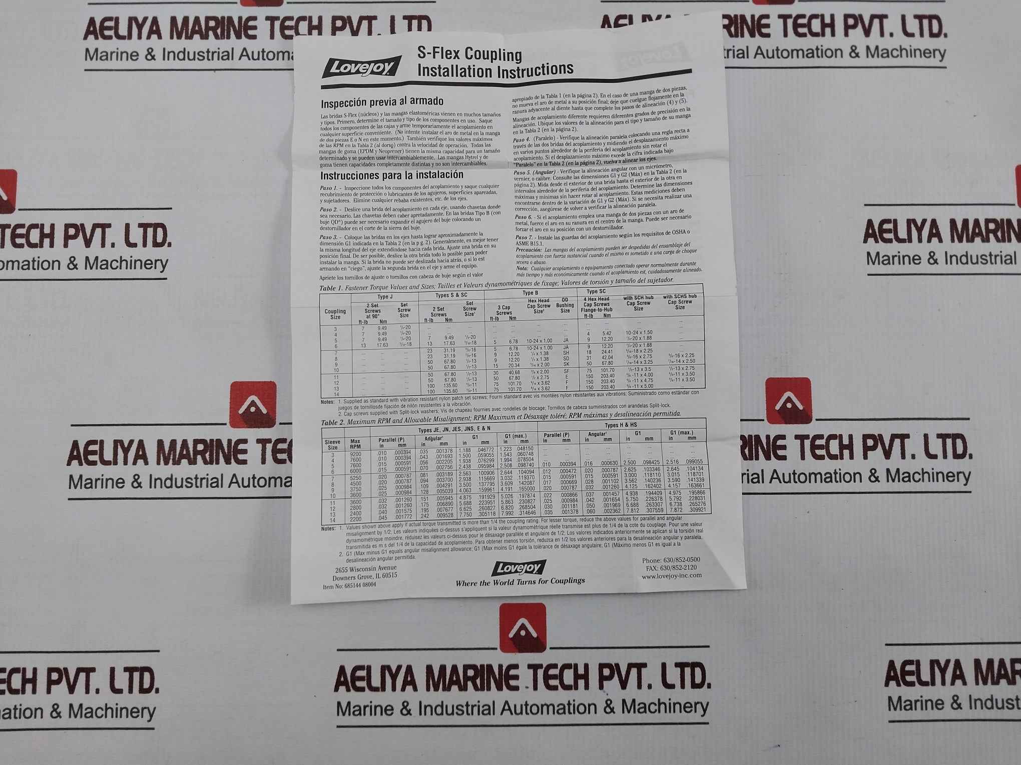 Ge 3141658-01 Pump Spare Kit S-flex Coupling Size 6 Seal Sleeve Rev A1 - Image 13