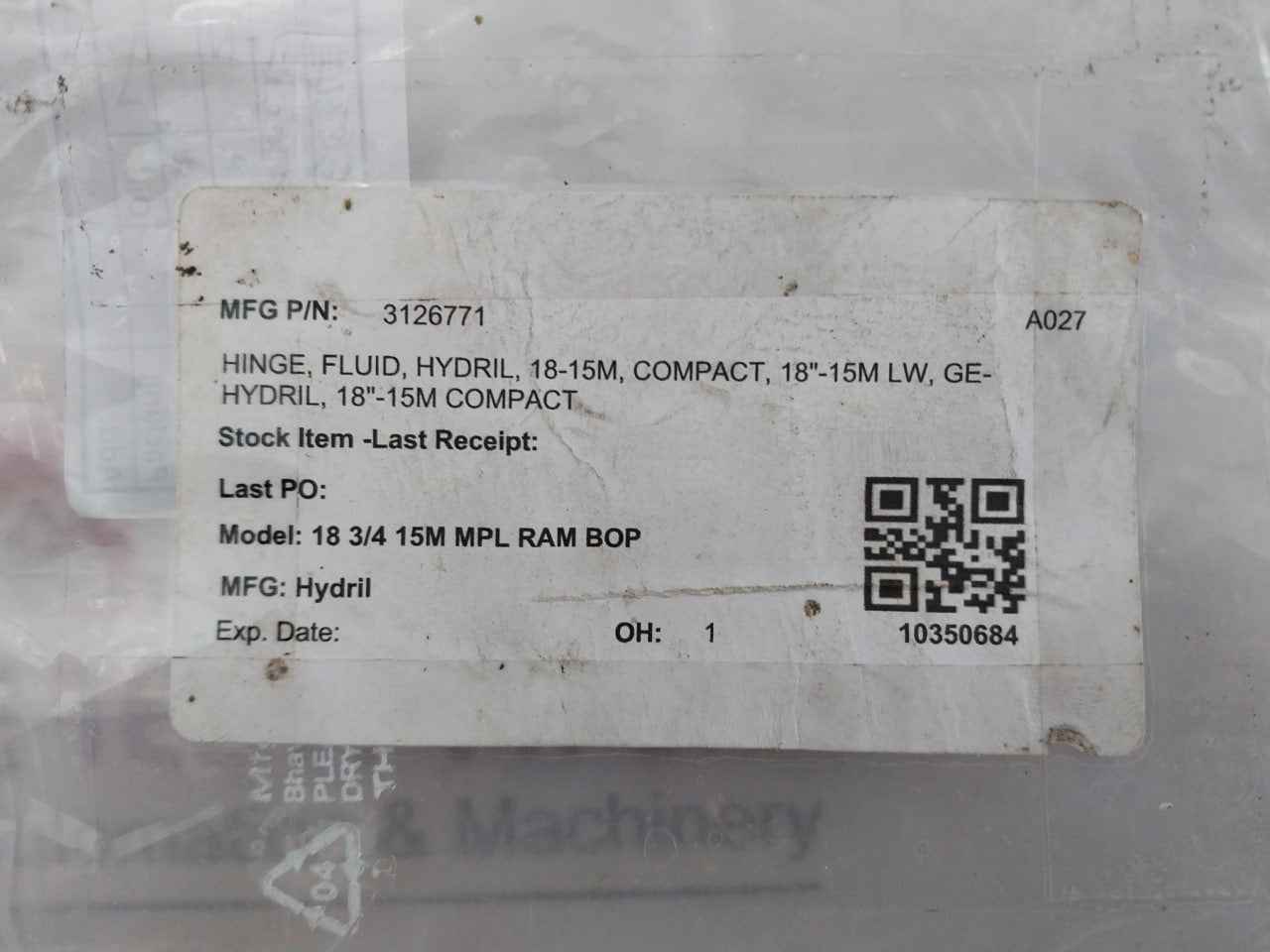 Ge‑Hydril 3126771 Hinge Fluid - 18"-15M Compact Ram Bop - Image 8