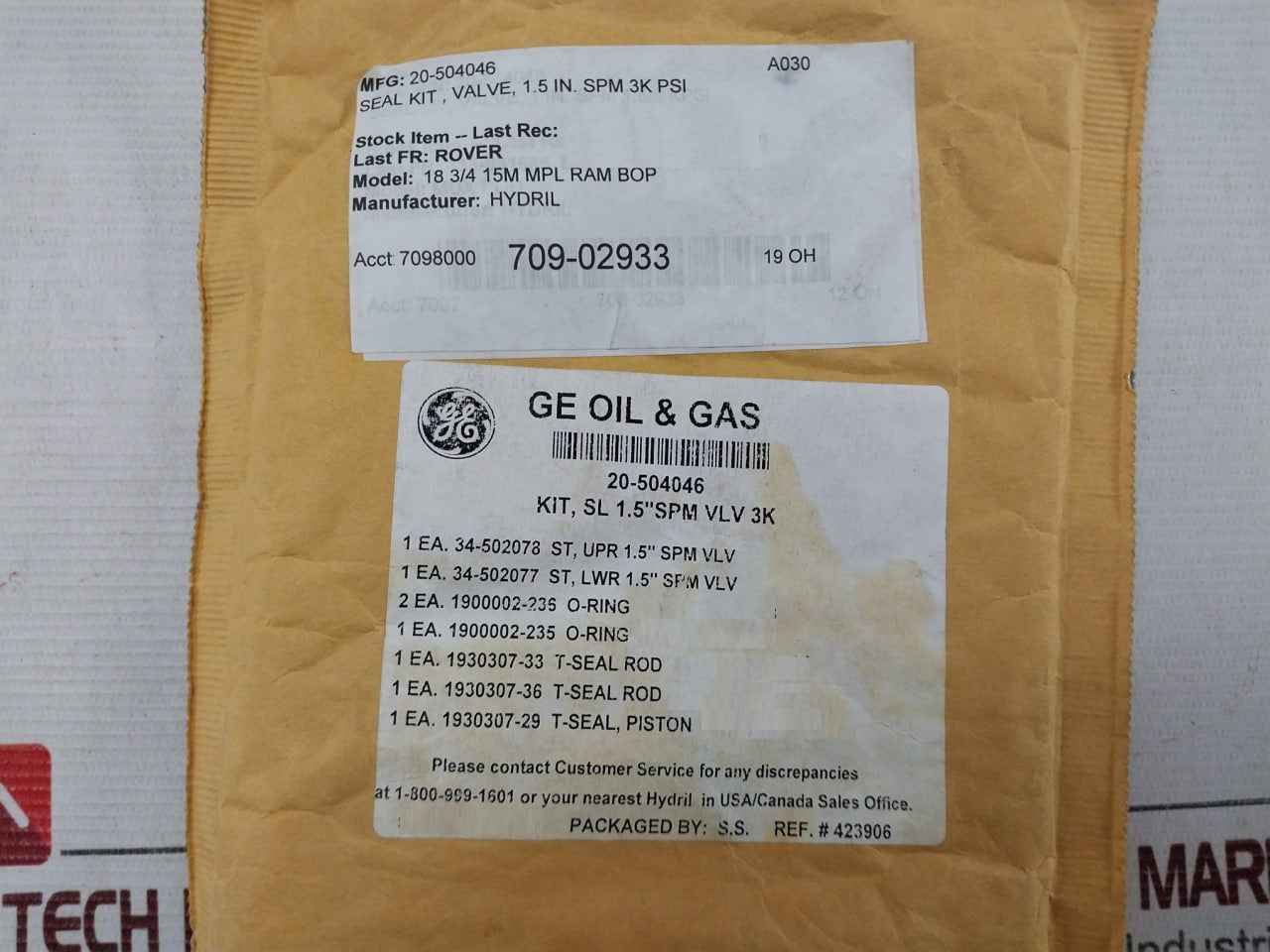 General Electric 20-504046 Spm Valve Seal Kit A030 Nd6Lgx3102 Rev.A4 - Image 26