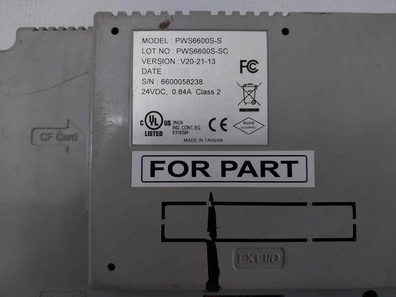 Hitech Pws6600S-s Hmi Touch Screen Panel 24Vdc 0.84A 20W (Not Working) - Image 8