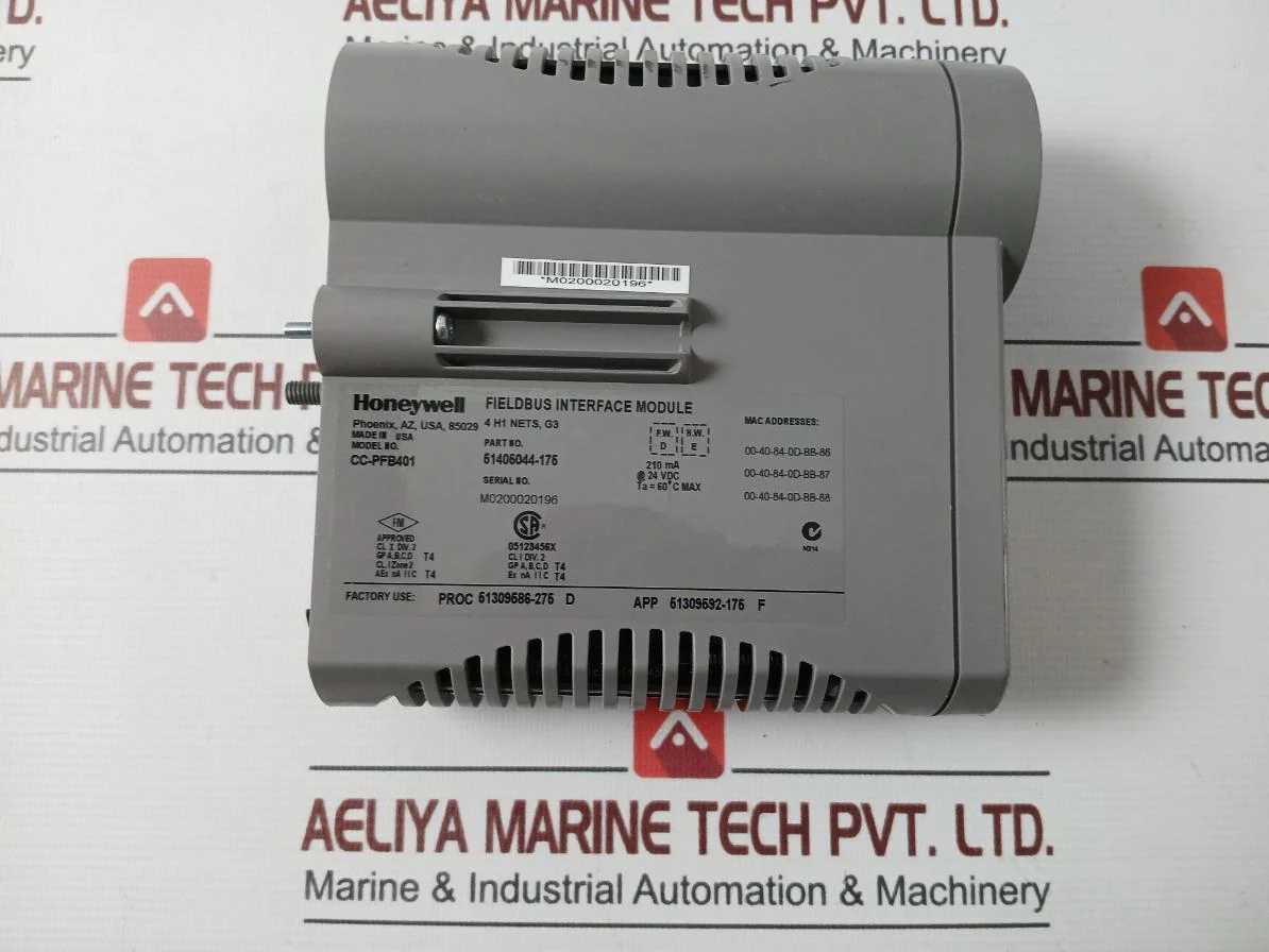 Honeywell Cc-pfb401 Fieldbus Interface Module 51405044-175 210Ma At 24 Vdc, 60 C - Image 6