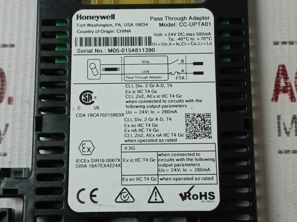 Honeywell Cc-upta01 Pta- Pass Through Adapter 24vdc Max 500ma - Image 5