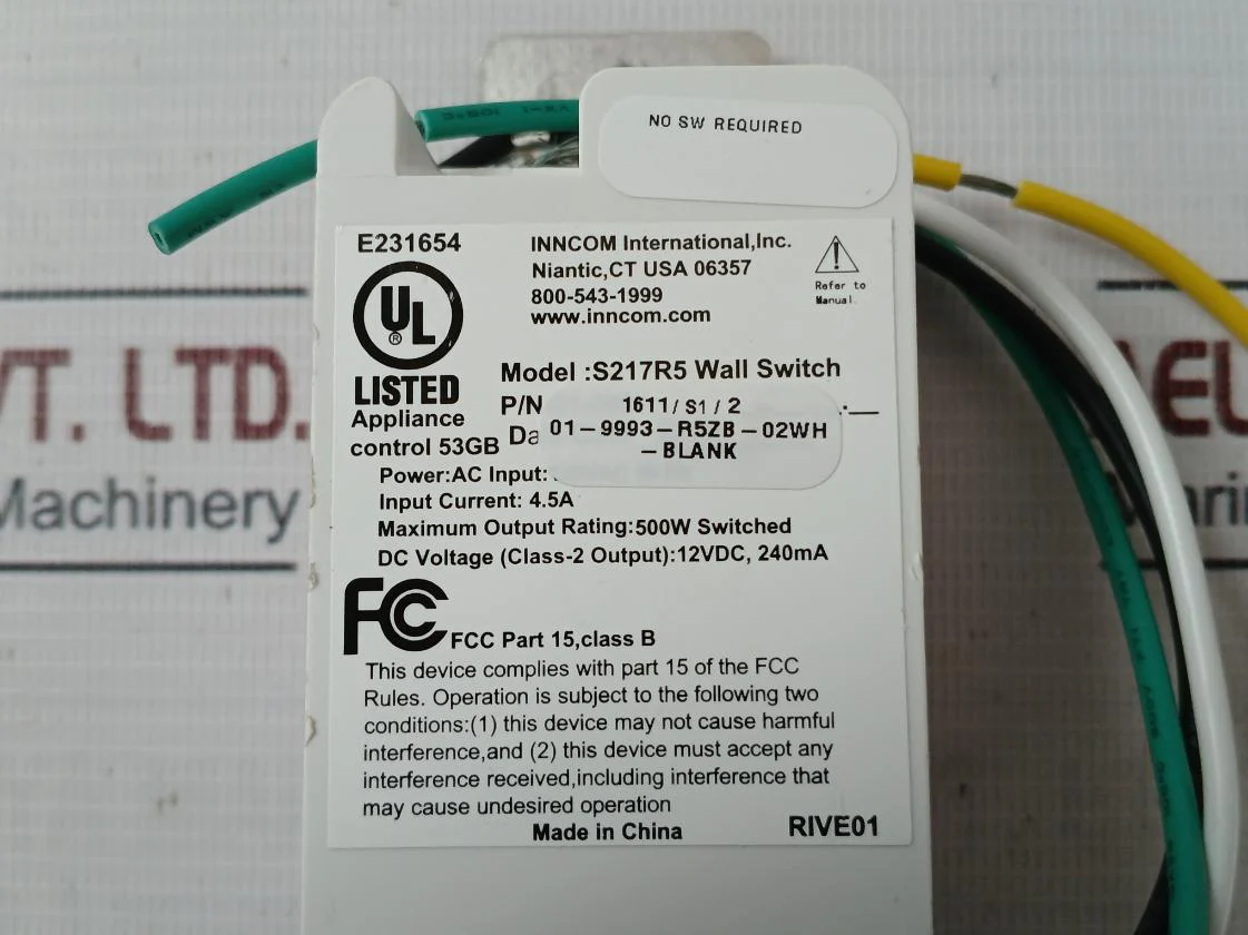 Honeywell S217R5 Wall Switch Blank System Controller 120Vac 60Hz - Image 6