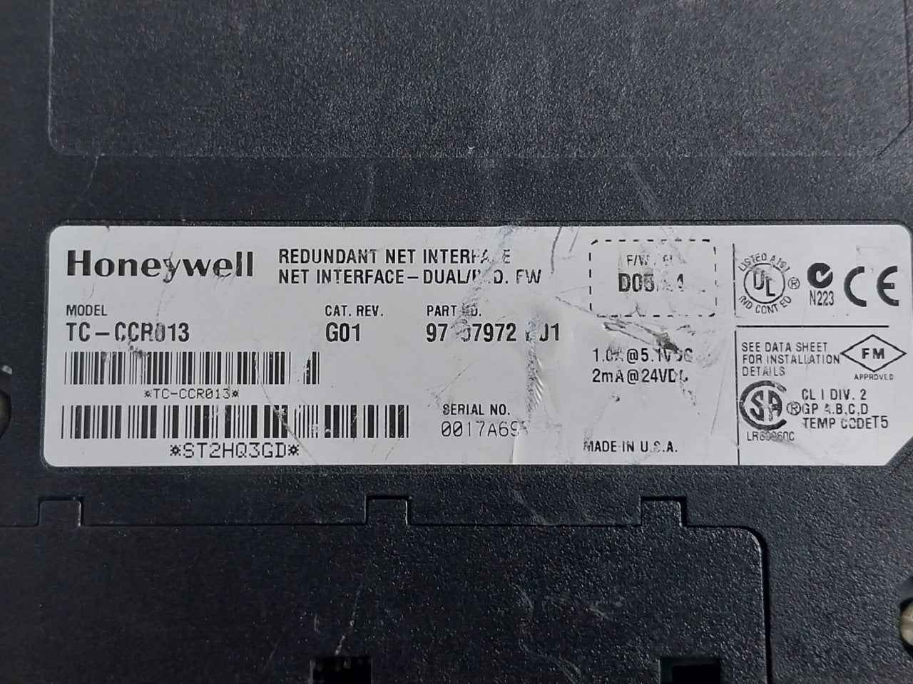 Honeywell Tc-ccr013 Redundant Net Interface Module St2Hq3Gd 2Ma At 24Vdc - Image 11
