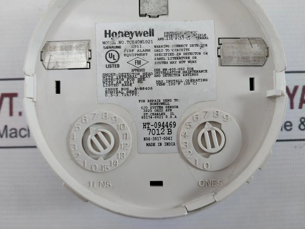 Honeywell Tc840M1021 Smoke Detector 100°F (38°C) 0.5-3.71 %/Ft - Image 8
