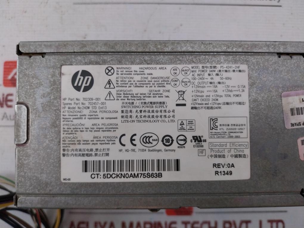 Hp 702309-001 Switching Power Supply Ps-4241-2Hf 240W Std Ent13 E132068 - Image 9