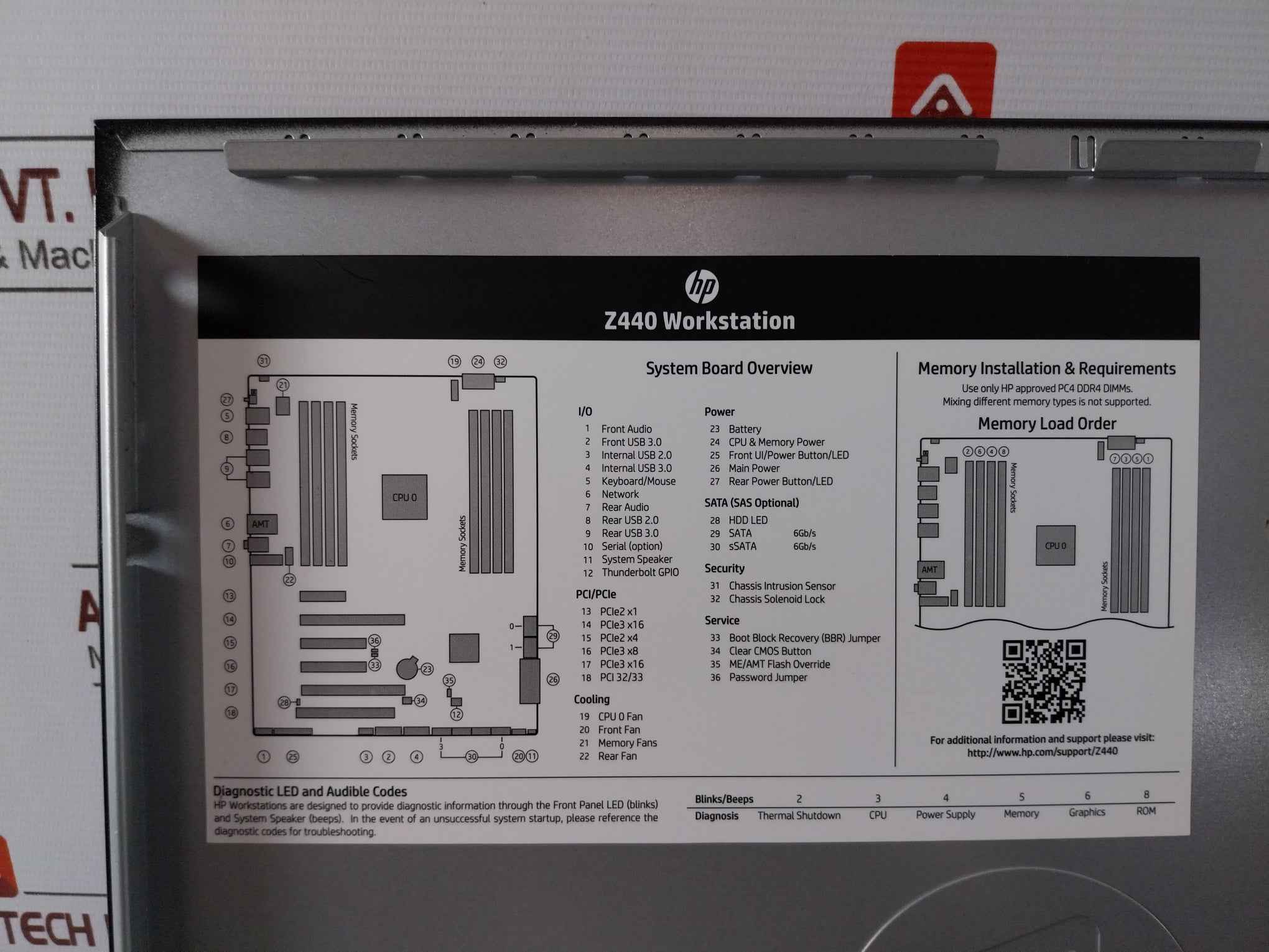 Hp Z440 Workstation 100-240V/9.5A 50-60Hz 700W 8Gb 1Rx8 Pc4-2666V-rd1-11 - Image 6