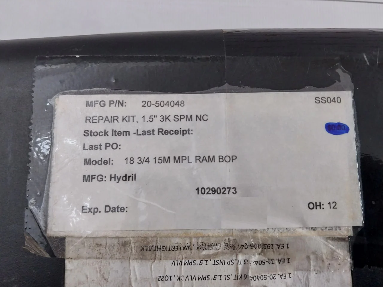 Hydril 20-504048 Repair Kit 1.5" 3K Spm Nc Valve 35-504018, 35-504019, 34-502080 - Image 5