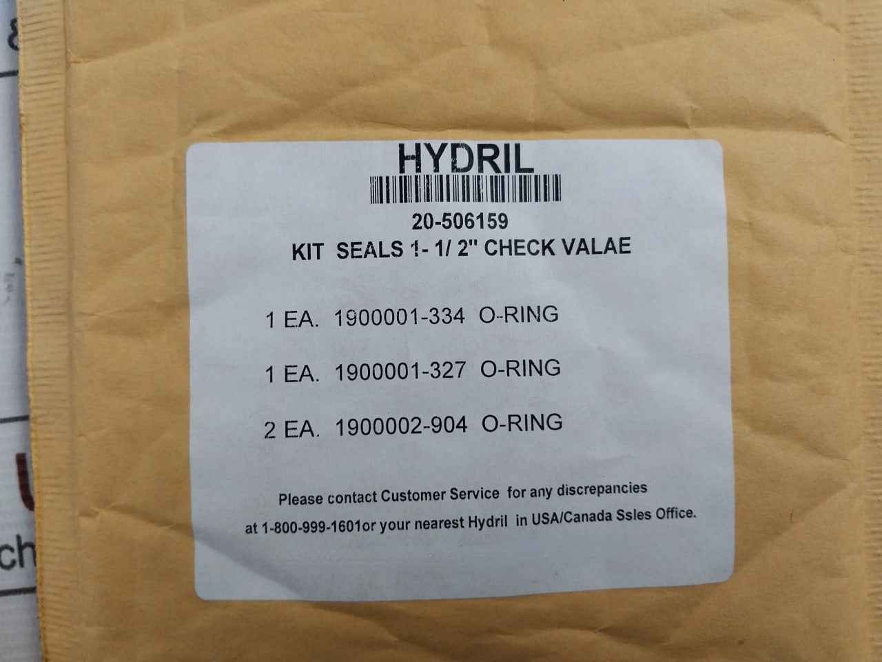 Hydril 20-506159 Seal Kit For 1-1/2" Check Valve 1900001-327, 1900002-904 - Image 13