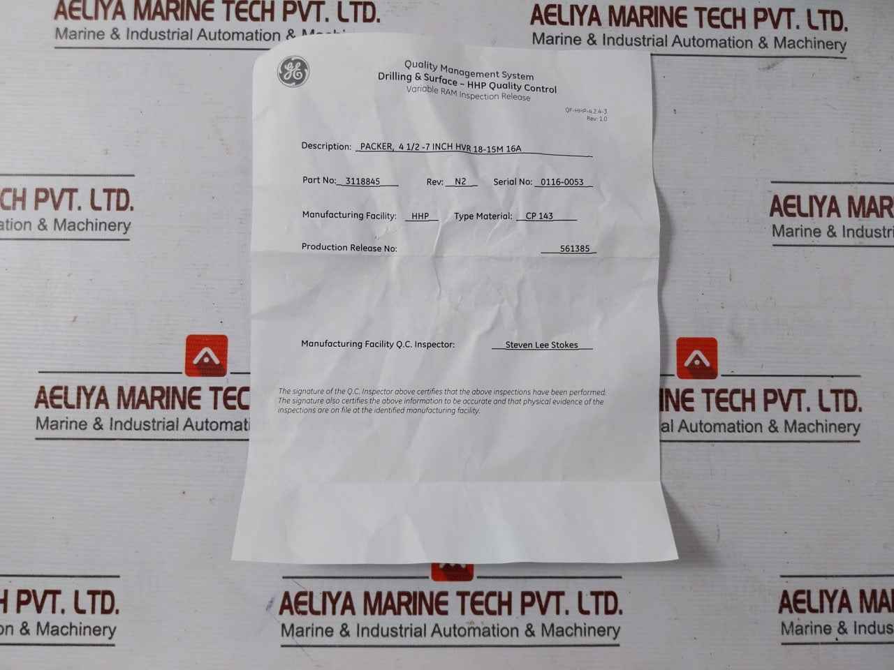 Hydril 3118845 Slip Insert 4 1/2-7 Inch Hvr 18-15M 16A Rev: N2 - Image 17