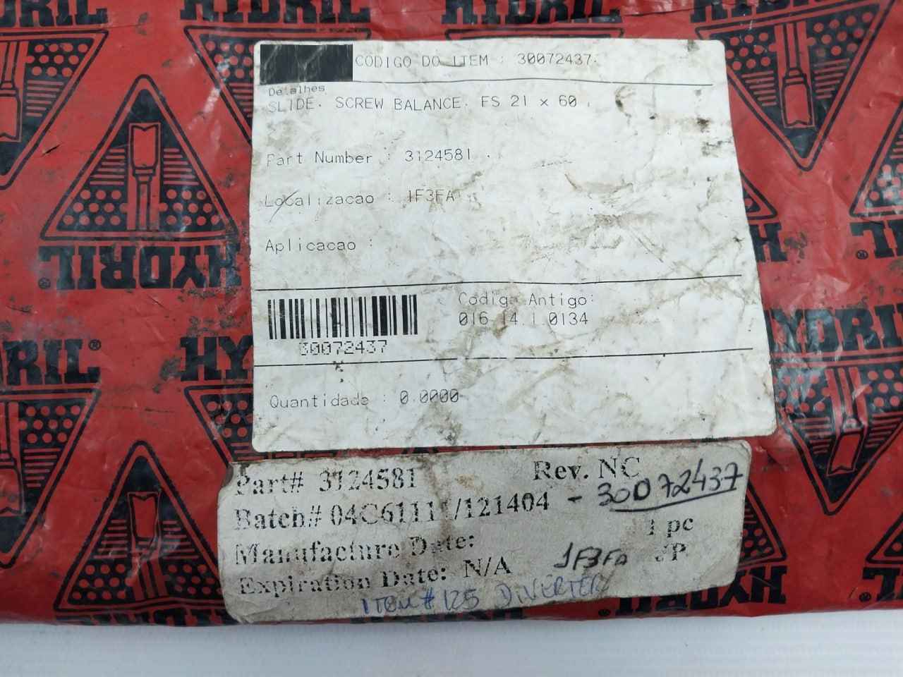 Hydril 3124581 Screw Balance Slide Fs 21 X 60 - Image 7