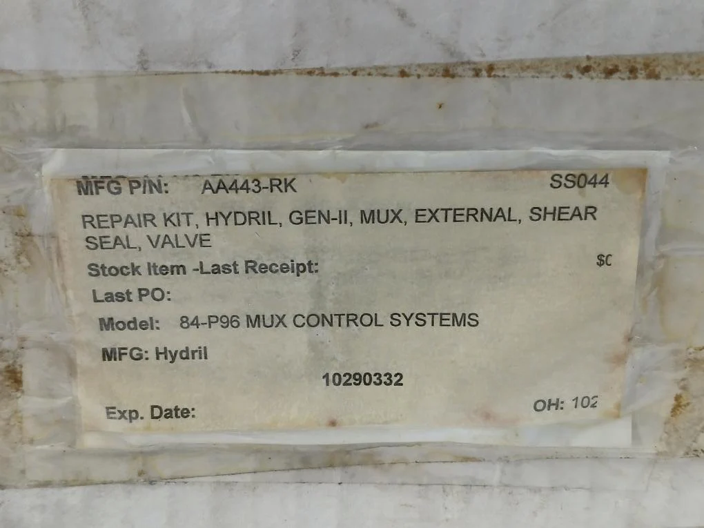 Hydril Aa443-rk Shear Seal Valve Assy Repair Kit Rev: A1 (Incomplete) - Image 19