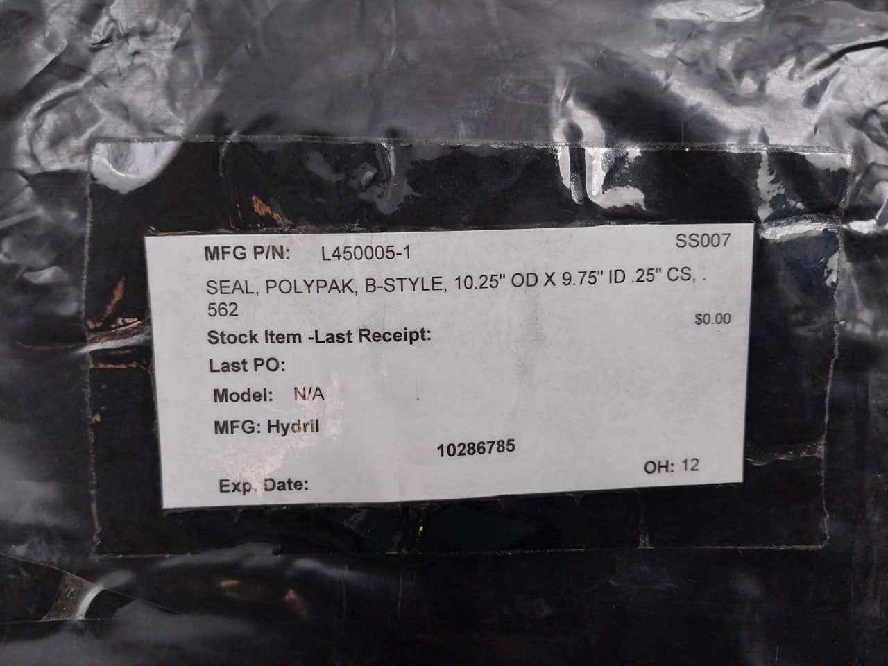 Hydril L450005-1 B-style Polypak Seal 10.25"Od X 9.75"Id .25"Cs - Image 6