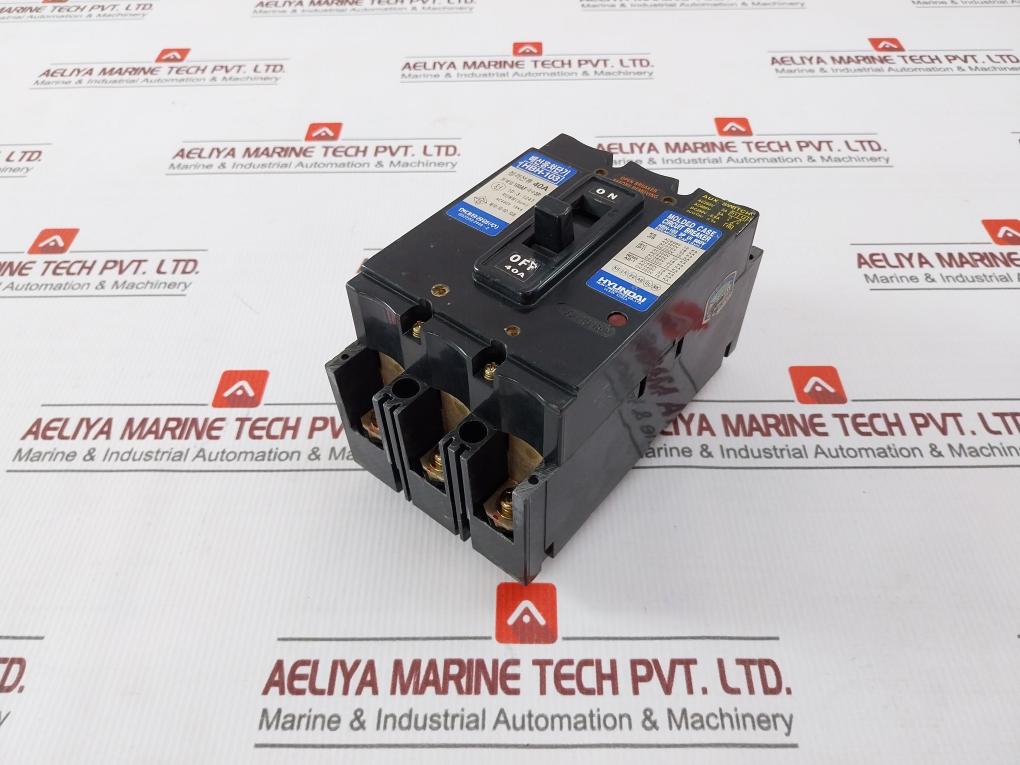 Hyundai Hbh-103 3 Pole Molded Case Circuit Breaker 660V 40A - Image 3