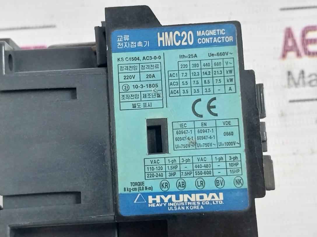 Hyundai Hmc 20 Magnetic Contactor 25A 380-440V 60Hz - Image 9