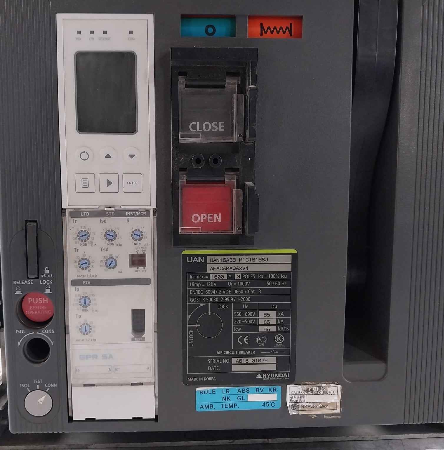 Hyundai Uan16A3B M1C1S168J 3-pole Air Circuit Breaker Afagamaqaxv4 - Image 12