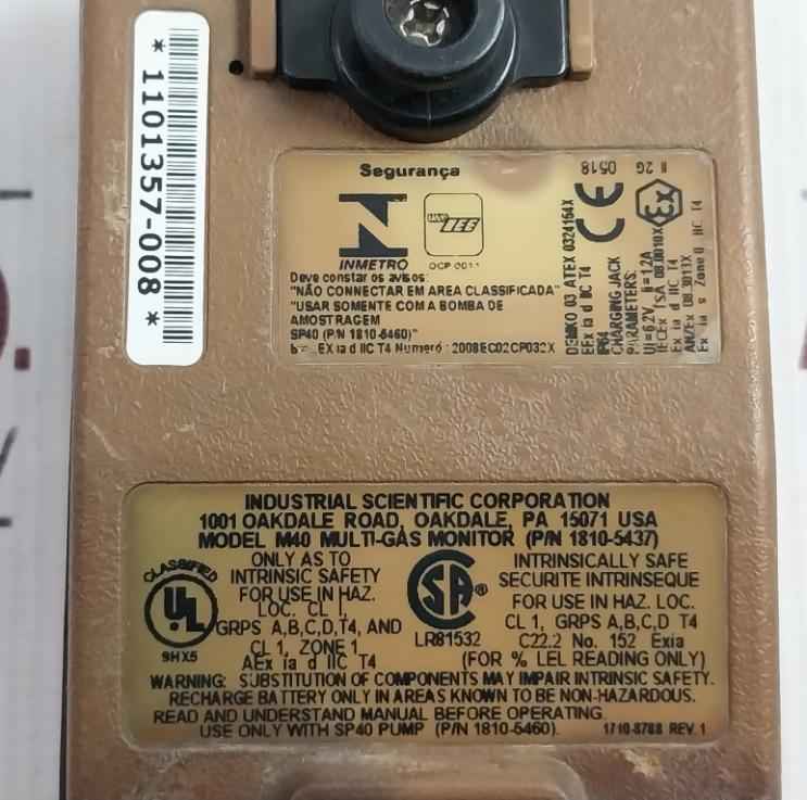 Industrial Scientific 1810-5437 Multi Gas Monitor Ac 100-240v 50/60hz 0.3a - Image 11