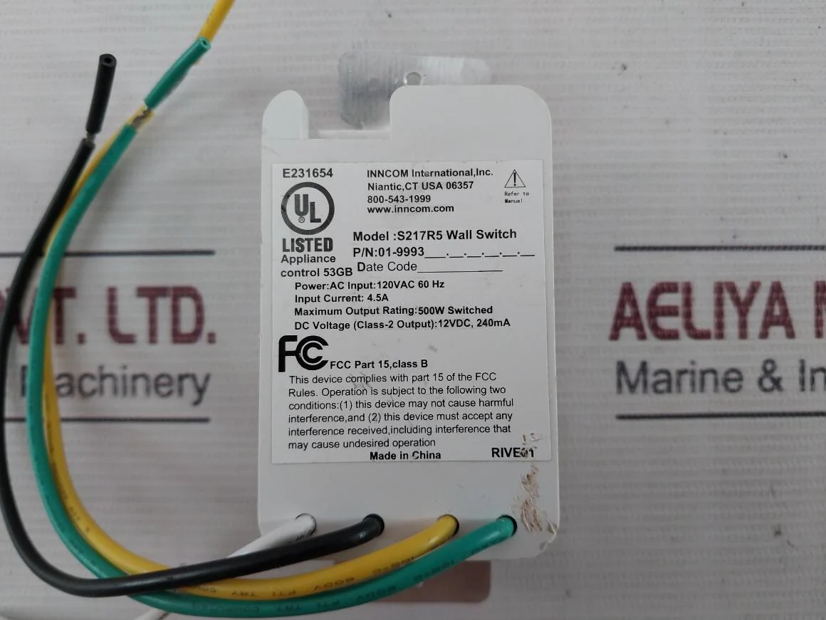 Inncom S217R5 Wall Switch 01-9993 4.5A 500W - Image 10