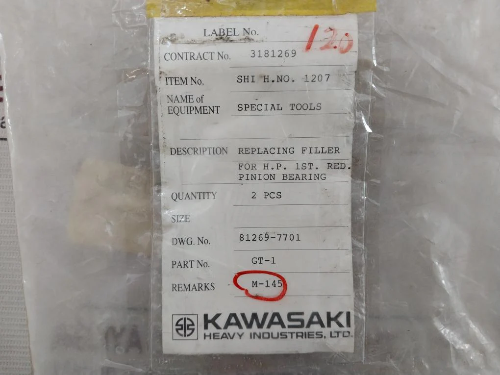 Kawasaki Replacing Filler For H.P.1St.Red.Pinion Bearing M-145 - Image 8
