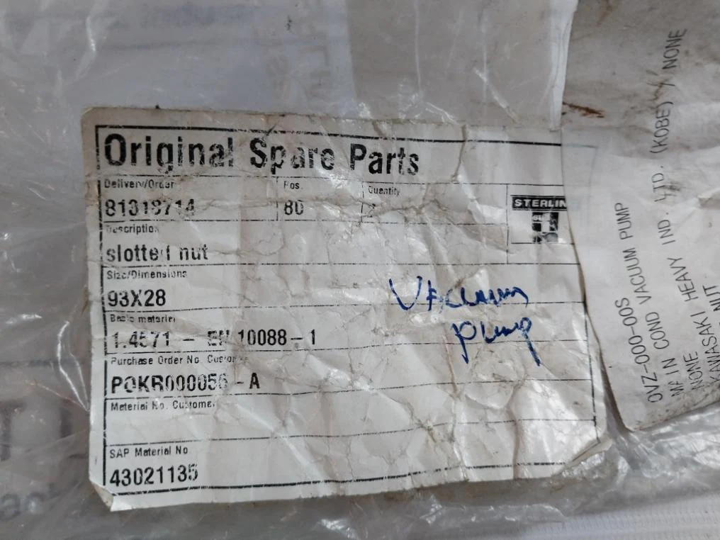 Kawasaki Sleeve Nut For Main Cond Vacuum Pump Dk172 93X28 - Image 8
